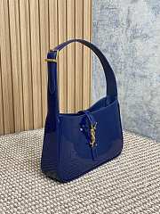 YSL LE 5 À 7 Shoulder Bag Blue Patent 23x16x6.5cm - 3
