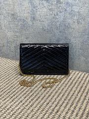 YSL Envelope Wallet Bag Black Patent Gold 22.5x14x4cm - 5