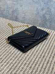 YSL Envelope Wallet Bag Black Patent Gold 22.5x14x4cm - 4
