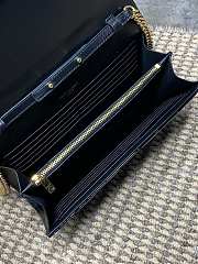 YSL Envelope Wallet Bag Black Patent Gold 22.5x14x4cm - 3