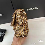 Chanel Flap Bag Gold Sequins 21x14x8cm - 6