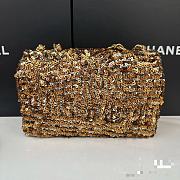 Chanel Flap Bag Gold Sequins 21x14x8cm - 2