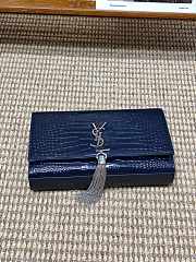YSL Kate Bag Blue Silver Crocodile 24x14.5x5.5cm - 5