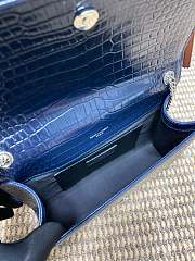 YSL Kate Bag Blue Silver Crocodile 24x14.5x5.5cm - 4