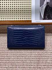 YSL Kate Bag Blue Silver Crocodile 24x14.5x5.5cm - 2