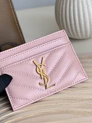 YSL Card Case Pink Gold 10x7.5x0.5cm - 2