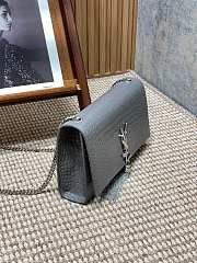 YSL Kate Bag Grey Silver Crocodile 24x14.5x5.5cm - 3