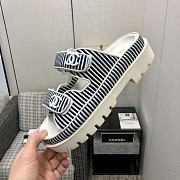 Chanel Black White Sandal Slides - 5