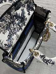 Dior Lady D-lite Bag Around The World Blue 24x11x20cm - 3
