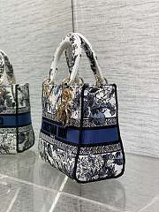 Dior Lady D-lite Bag Around The World Blue 24x11x20cm - 5
