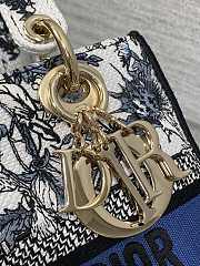 Dior Lady D-lite Bag Around The World Blue 24x11x20cm - 2