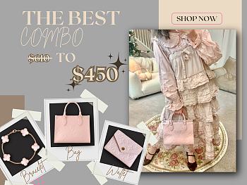 (Final Price Please Don't use Code) Combo LV Bag, Wallet, Bracelet