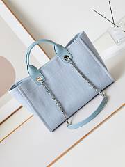 Chanel Shopping Tote Deauville Blue Bag 33cm - 4