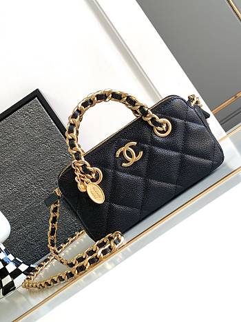 Chanel Black Caviar Gold 18x11x4cm