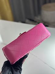 Chanel Top Handle Flap Bag Fuchsia Lambskin Light Gold 20cm - 2