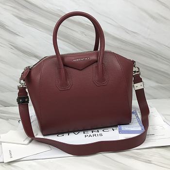 Givenchy Mini Antigona Red Wine Leather 23x27x13cm