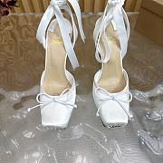 Christian Louboutin Cassia Lace Up 100mm White Pumps - 3