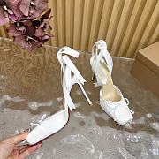 Christian Louboutin Cassia Lace Up 100mm White Pumps - 2