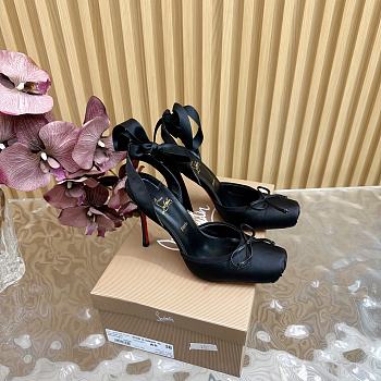 Christian Louboutin Cassia Lace Up 100mm Black Pumps