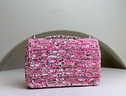 Chanel Flap Bag Sequins Pink 20x15x7cm - 4
