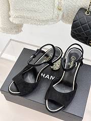 Chanel Sandal Heel Black Suede 8cm - 5