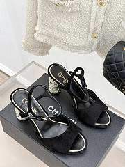 Chanel Sandal Heel Black Suede 8cm - 3