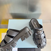 Prada Black Rubber Monolith Slides - 4