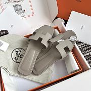 Hermes Oran Grey Slides - 2