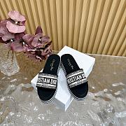 Dior Dway Platform Slide Black Embroidered Cotton - 4