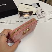 Chanel 19 Zip Coin Pink Lambskin 11.5x8cm - 4