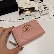 Chanel 19 Zip Coin Pink Lambskin 11.5x8cm - 3