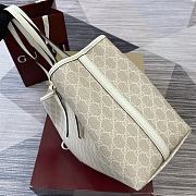 Gucci GG Emblem Medium Tote Bag Beige 38x25x15cm - 4