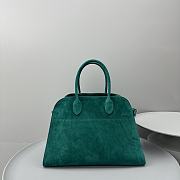 The Row Margaux 15 Suede Top Handle Bag Green 38.5x16x30cm - 4