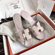 Hermes Oasis Epsom Light Pink Heel 5cm - 4