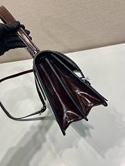 Prada Medium Leather Handbag Dark Brown 32x16.5x10cm - 3