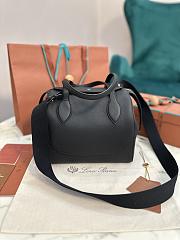 Loro Piana Happy Day Sesia Black Bag 26x23x14cm - 4