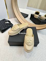 Chanel CC Logo Leather Sildes Beige - 5