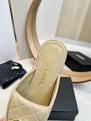 Chanel CC Logo Leather Sildes Beige - 4