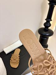 Loewe Petal Anagram Slide Calfskin Beige - 5