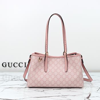 Gucci GG Emblem Small Tote Bag Light Pink 30x18x11cm