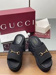 Gucci Women's Wedge Sandal Horsebit Black - 2