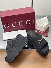 Gucci Women's Wedge Sandal Horsebit Black - 3