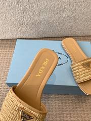 Prada Woven Beige Slides - 5