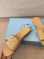 Prada Woven Beige Slides - 4