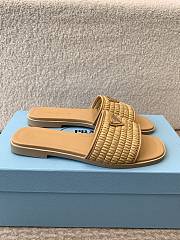 Prada Woven Beige Slides - 3