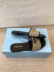 Prada Woven Black Slides - 2