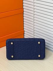Hermes Birkin 25 Bag Ostrich Navy Blue Gold 25cm - 4