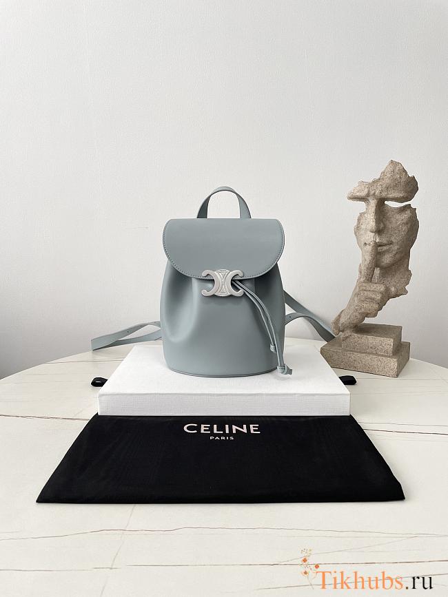 Celine Backpack Bonnie Smooth Blue Calfskin 25x18x13cm - 1