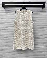 Dior Or Cannage Tunic White Tweed Dress - 1