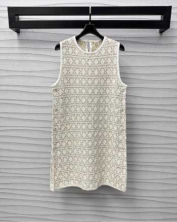 Dior Or Cannage Tunic White Tweed Dress